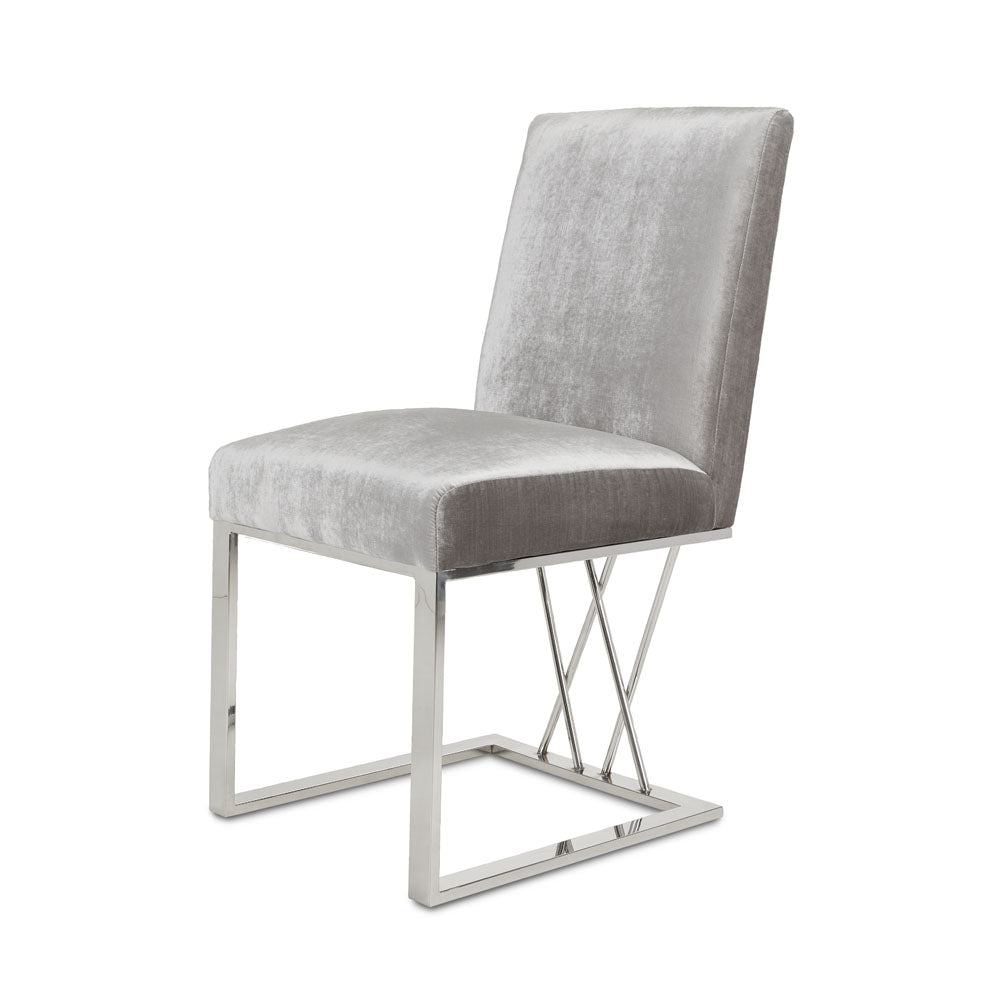 Martini Dining Chair Grey Velvet