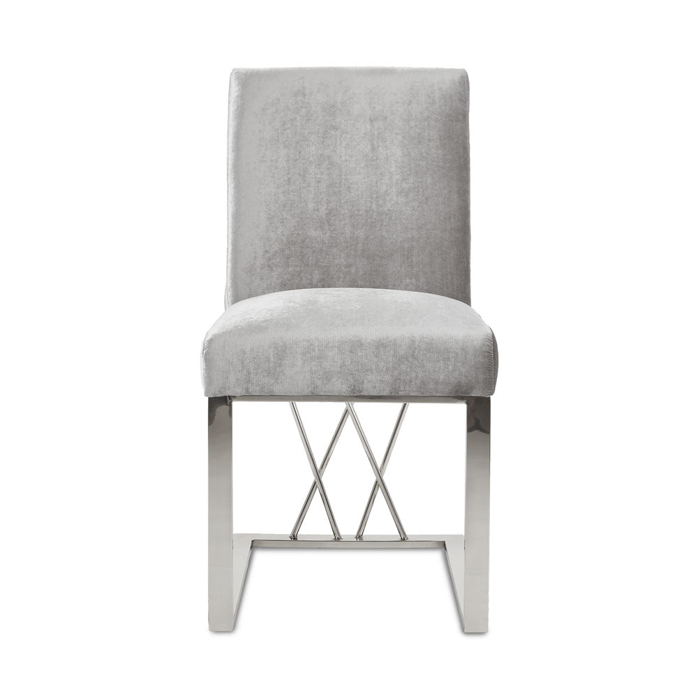 Martini Dining Chair Grey Velvet