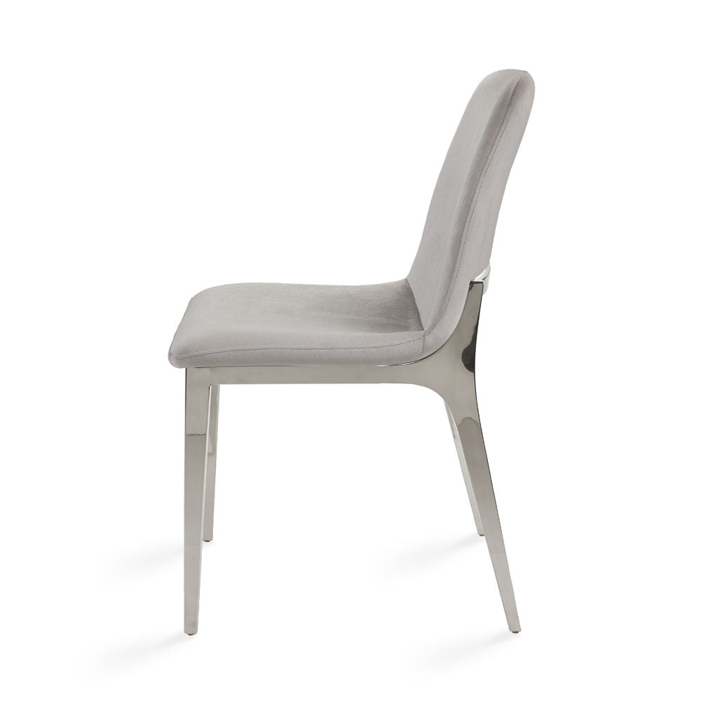 Minos Dining Chair Grey Velvet