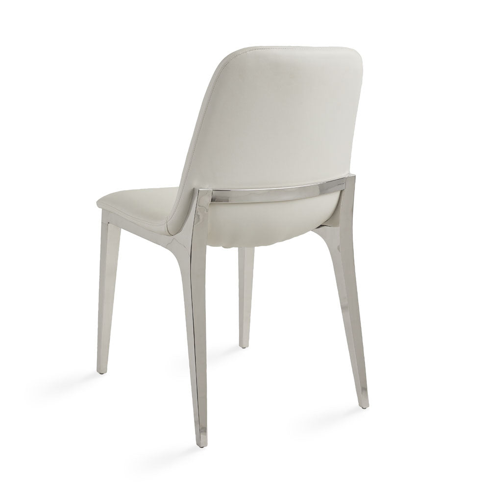 Minos Dining Chair White Leatherette