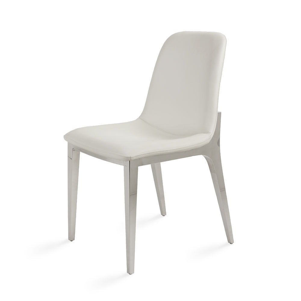 Minos Dining Chair White Leatherette