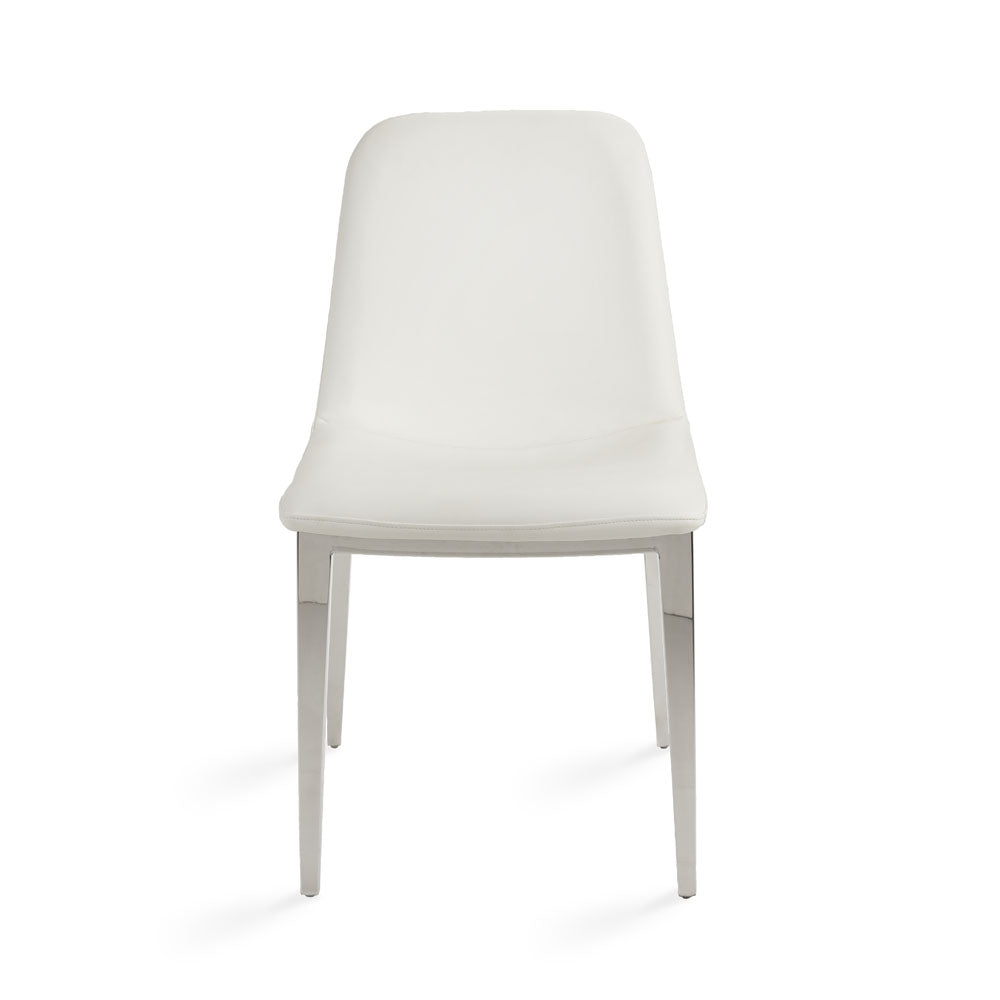 Minos Dining Chair White Leatherette