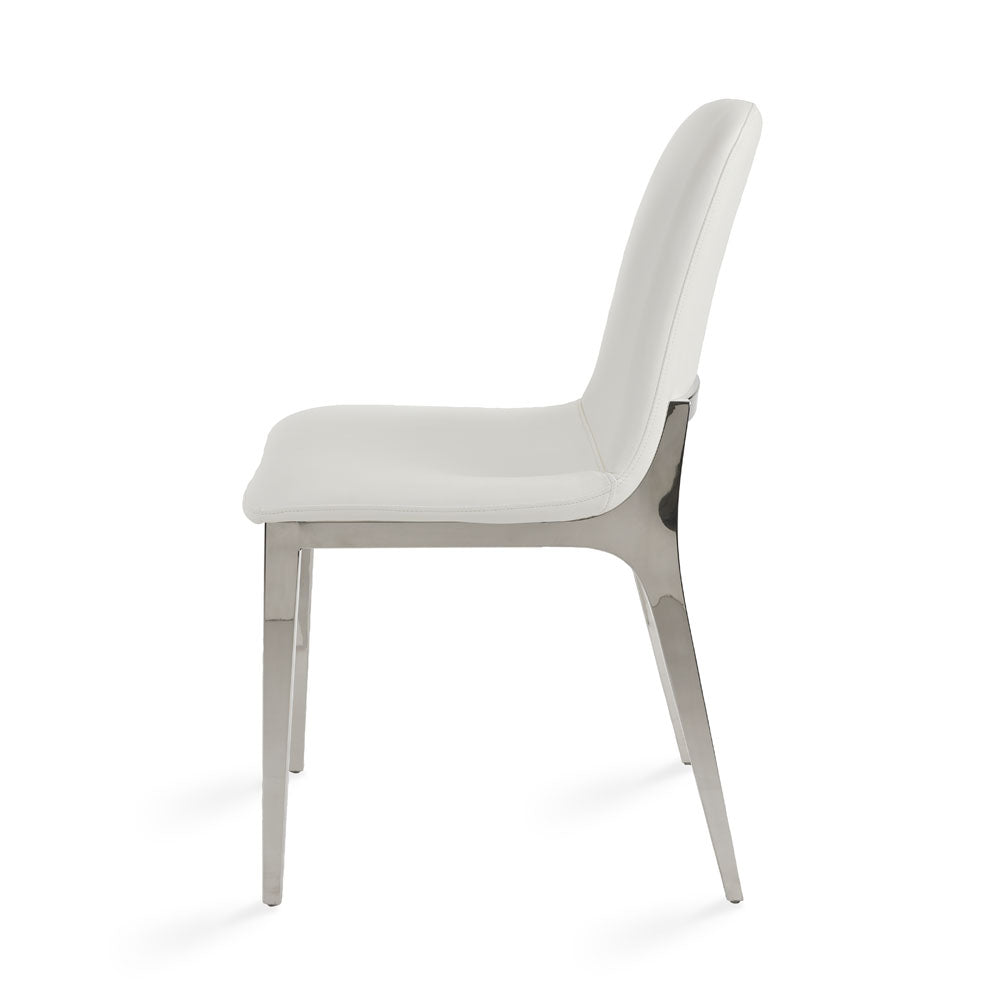 Minos Dining Chair White Leatherette