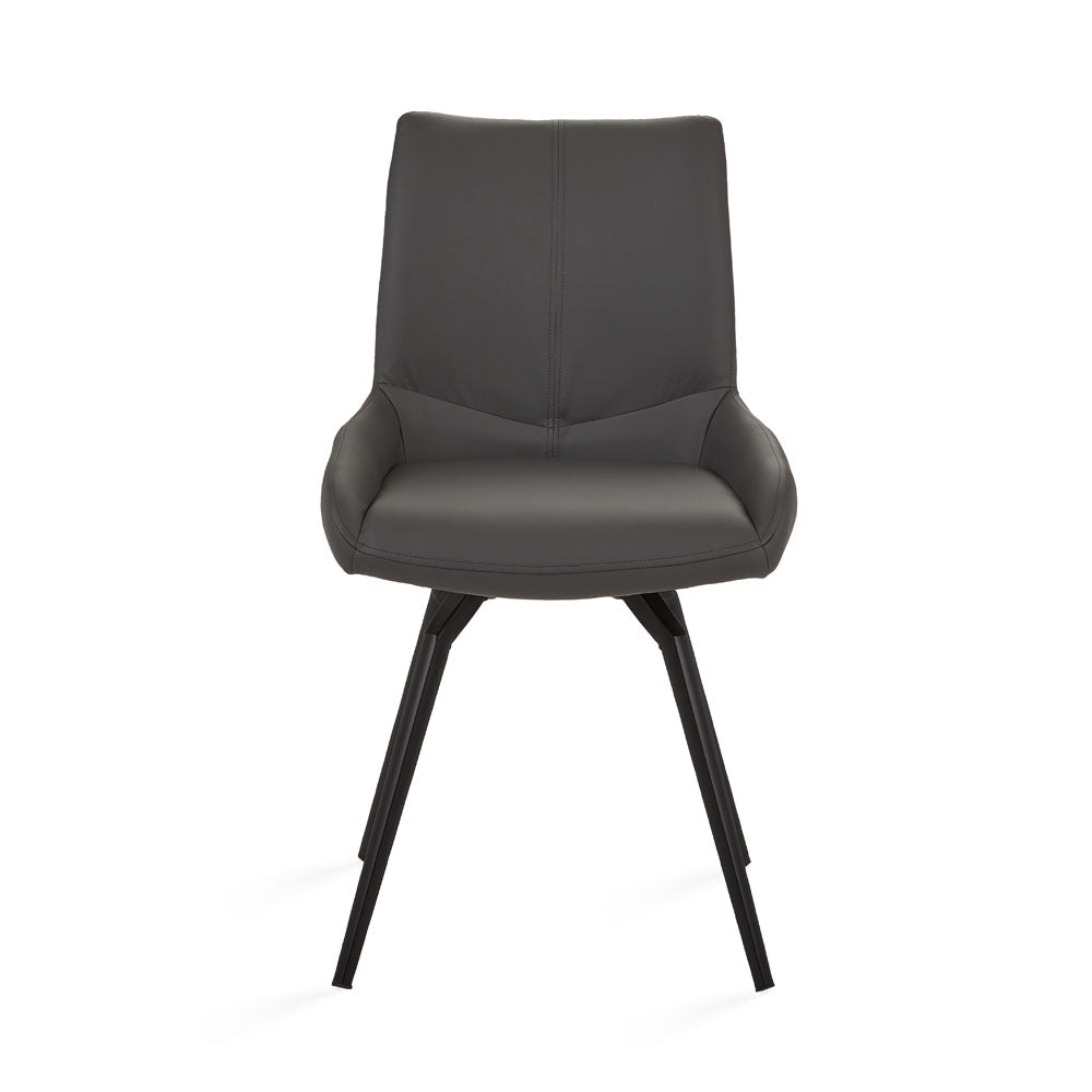 Nona Swivel Chair Grey Leatherette