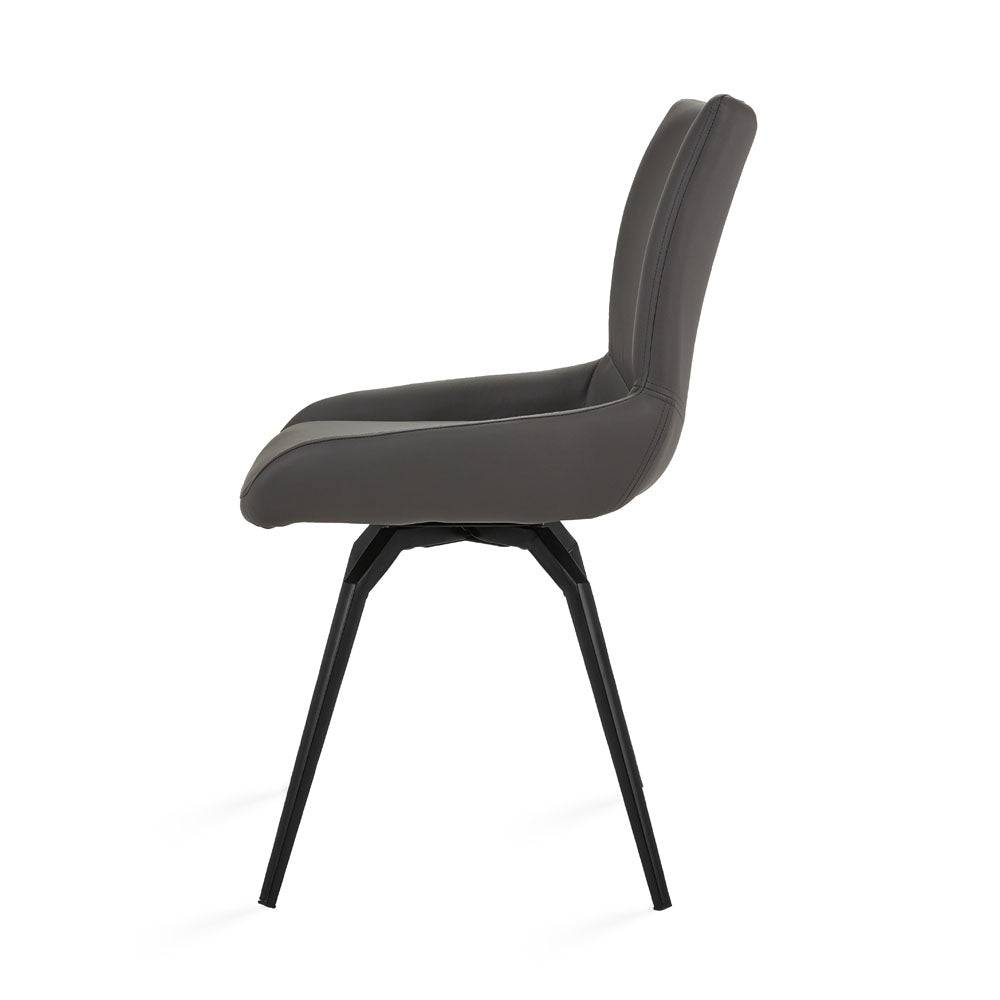 Nona Swivel Chair Grey Leatherette