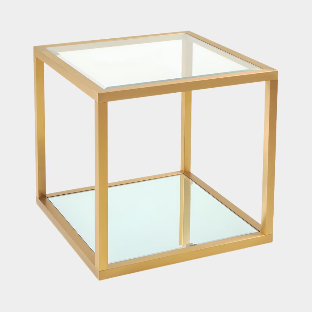 Caspian End Table: Gold