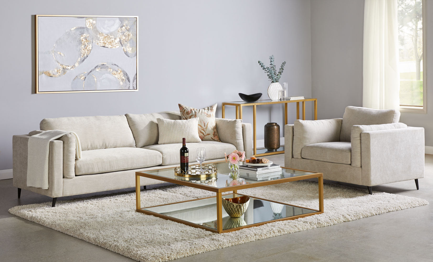 Caspian Console Table: Gold