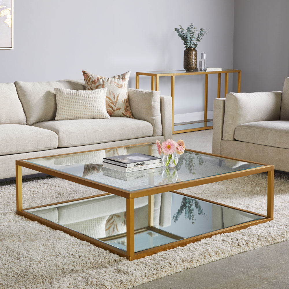 Caspian Square Coffee Table: Gold