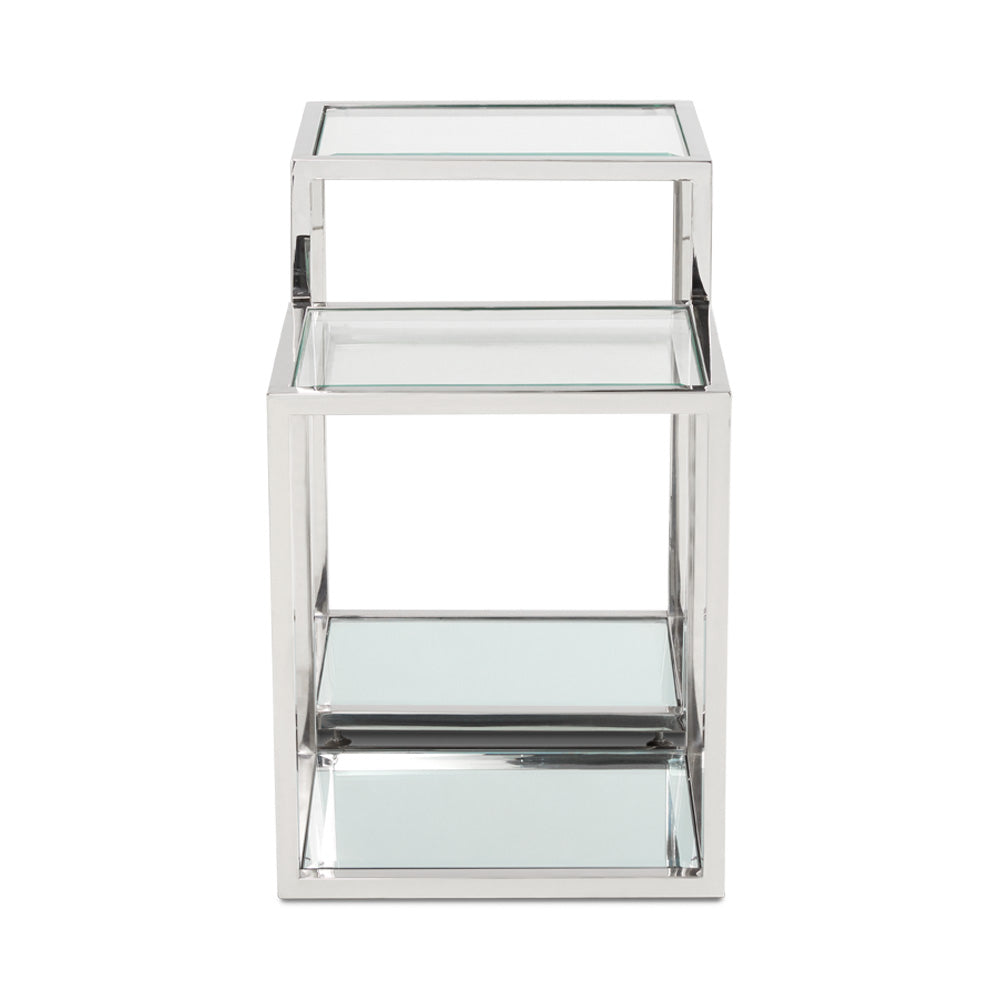 Multi-Level Silver End Table