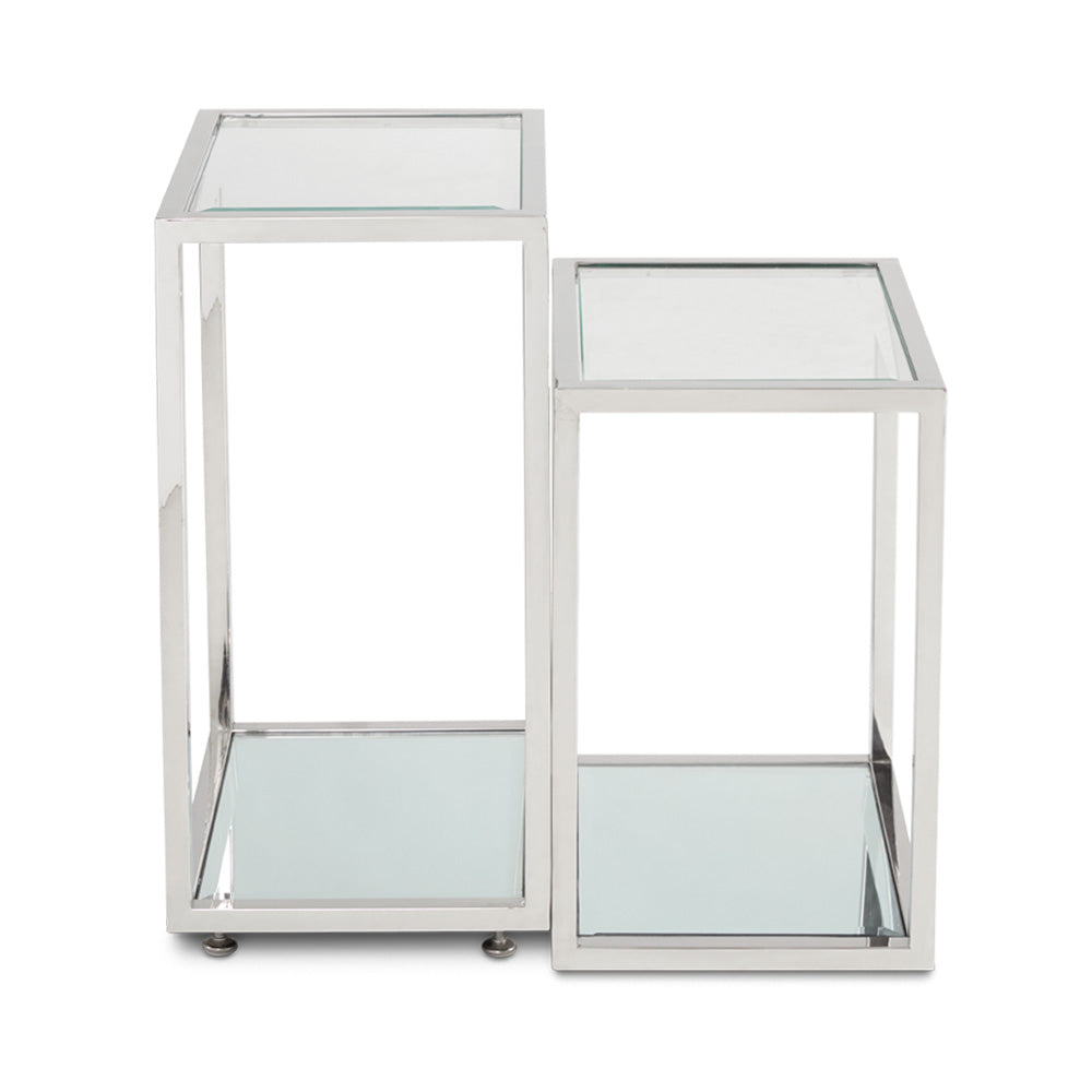 Multi-Level Silver End Table