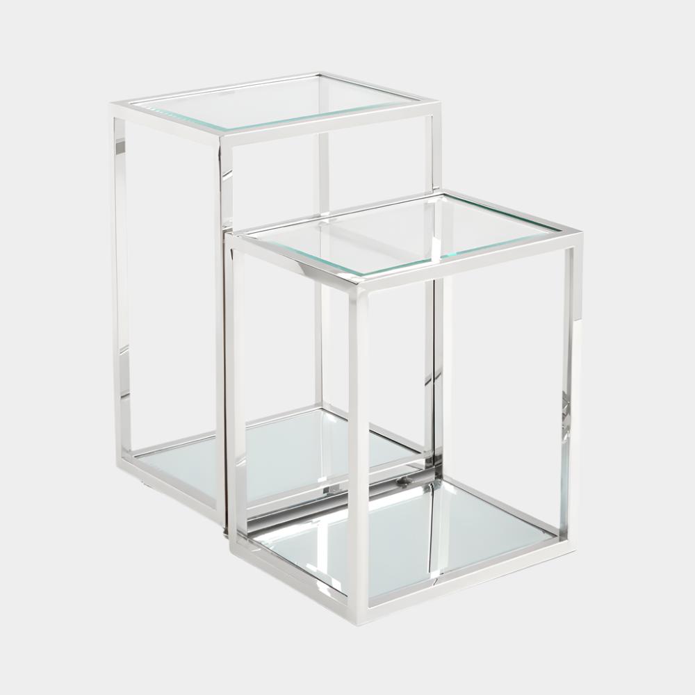 Multi-Level Silver End Table