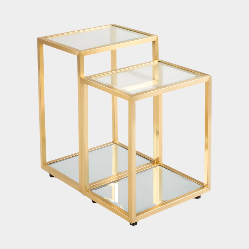 Multi-Level Gold End Table