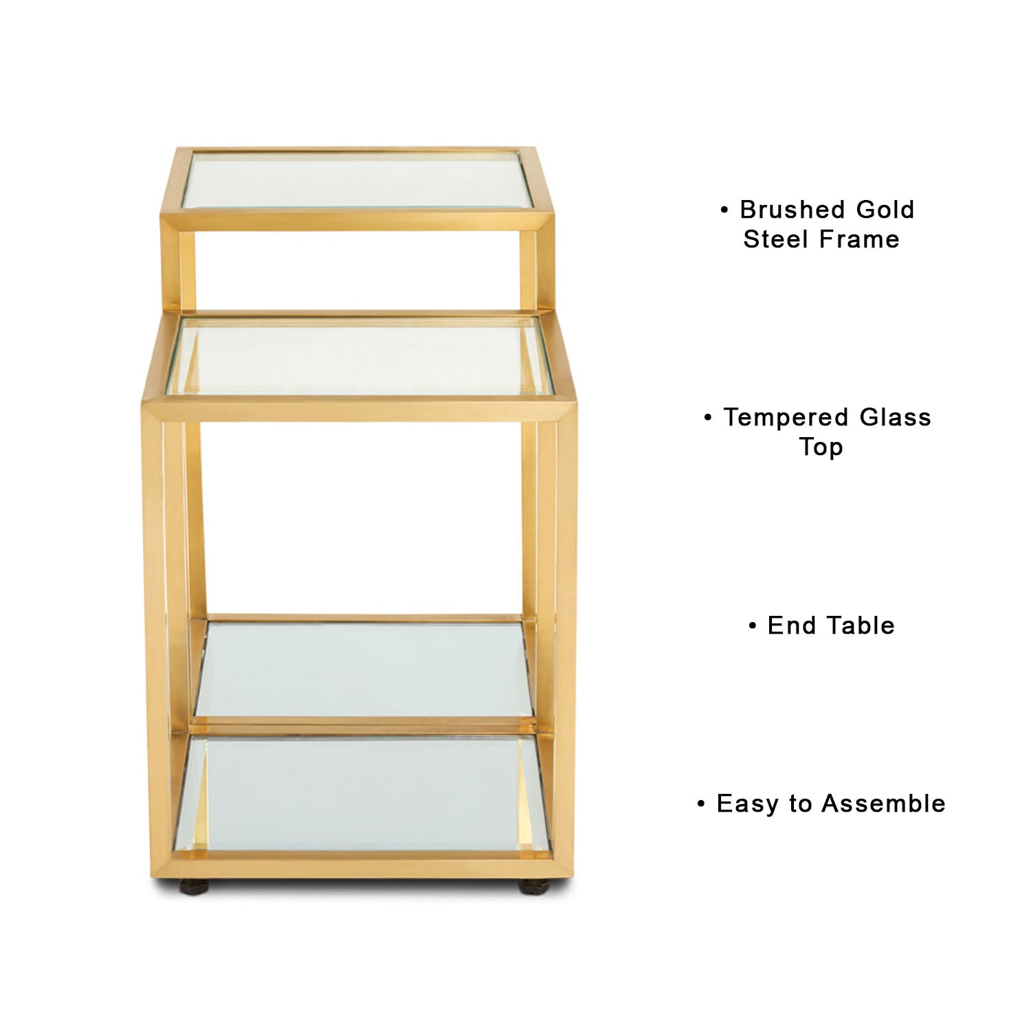 Multi-Level Gold End Table