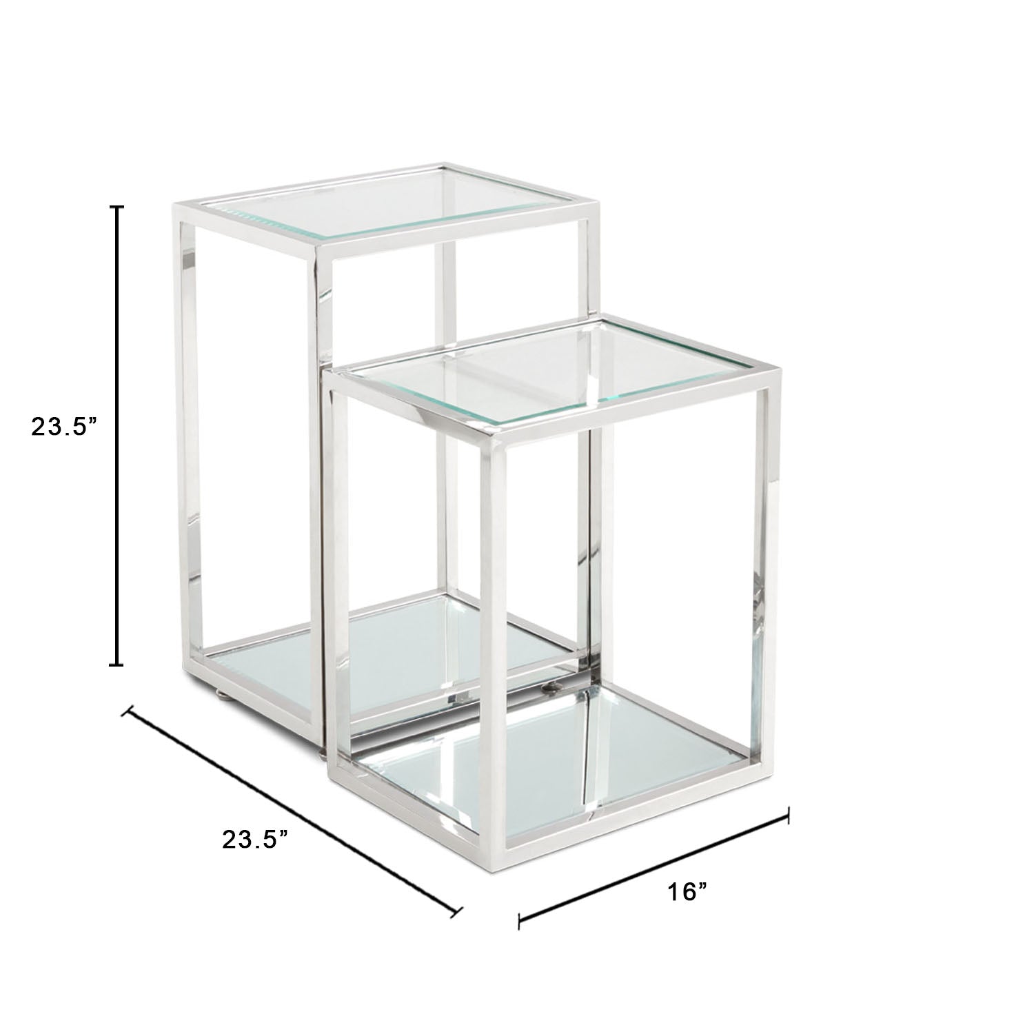 Multi-Level Silver End Table