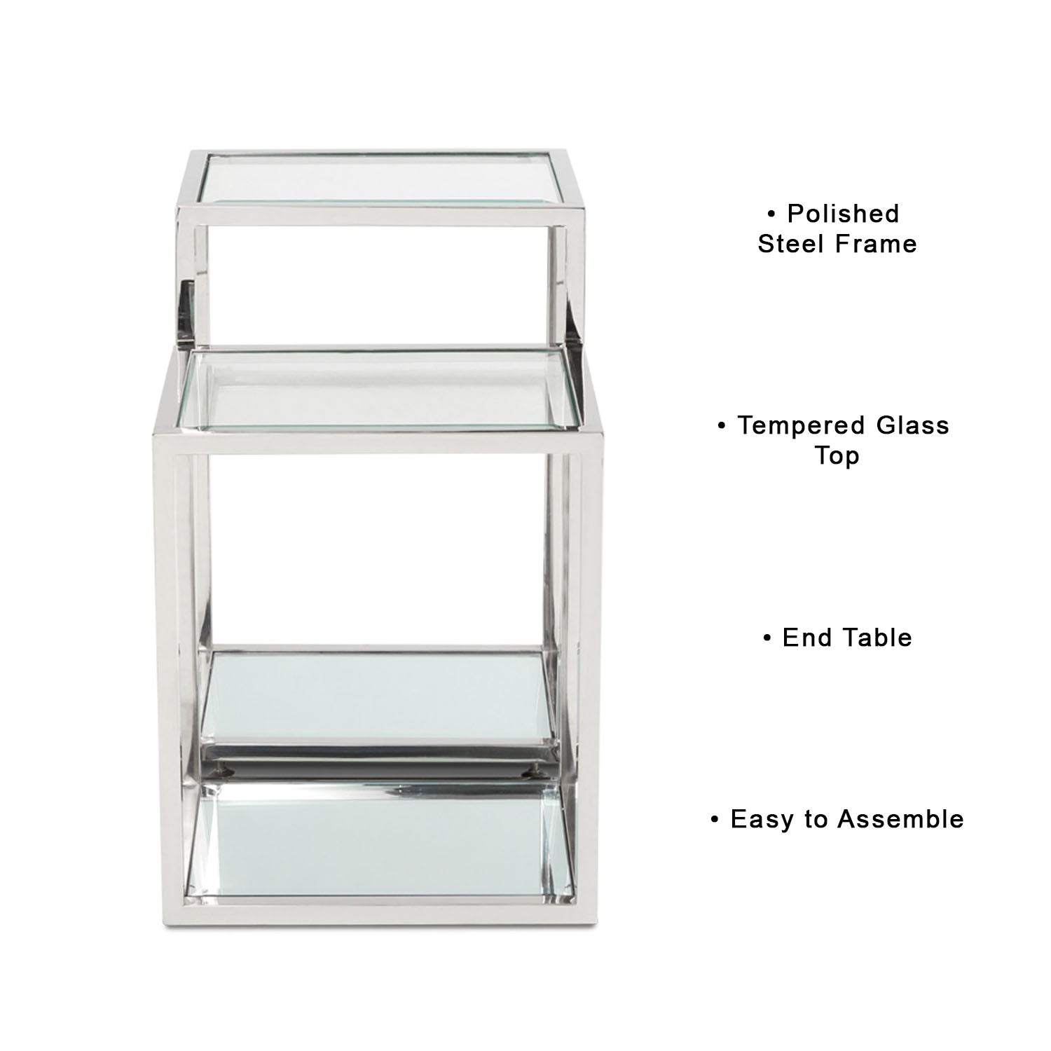 Multi-Level Silver End Table