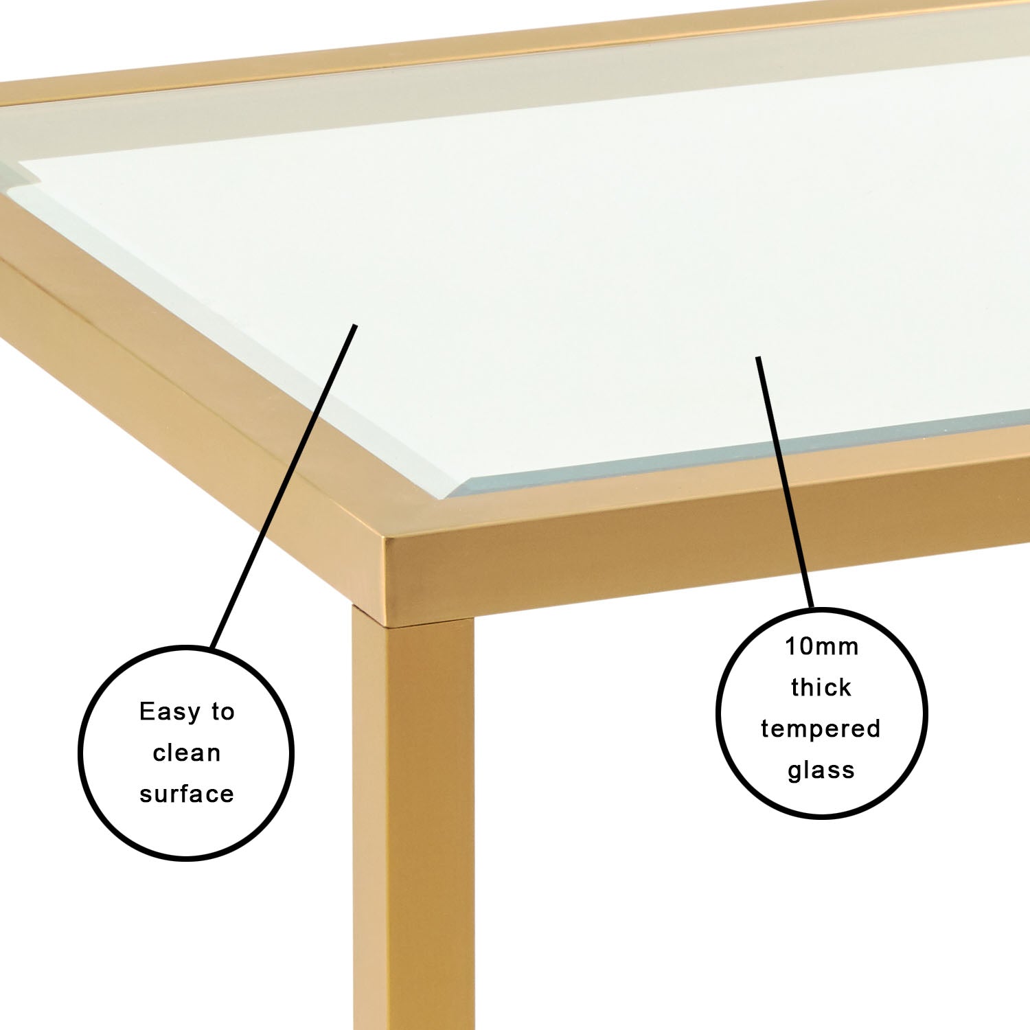 Caspian End Table: Gold