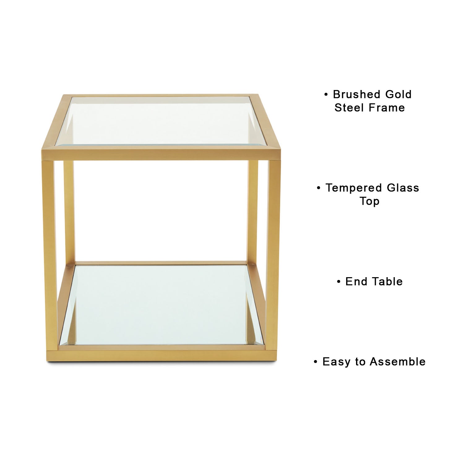 Caspian End Table: Gold