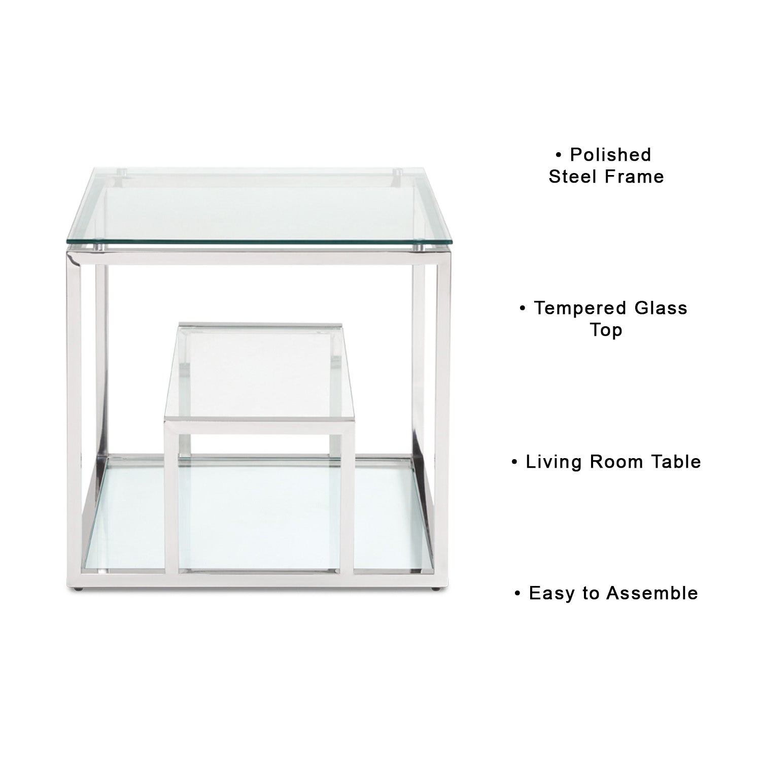 Barolo End Table - Silver