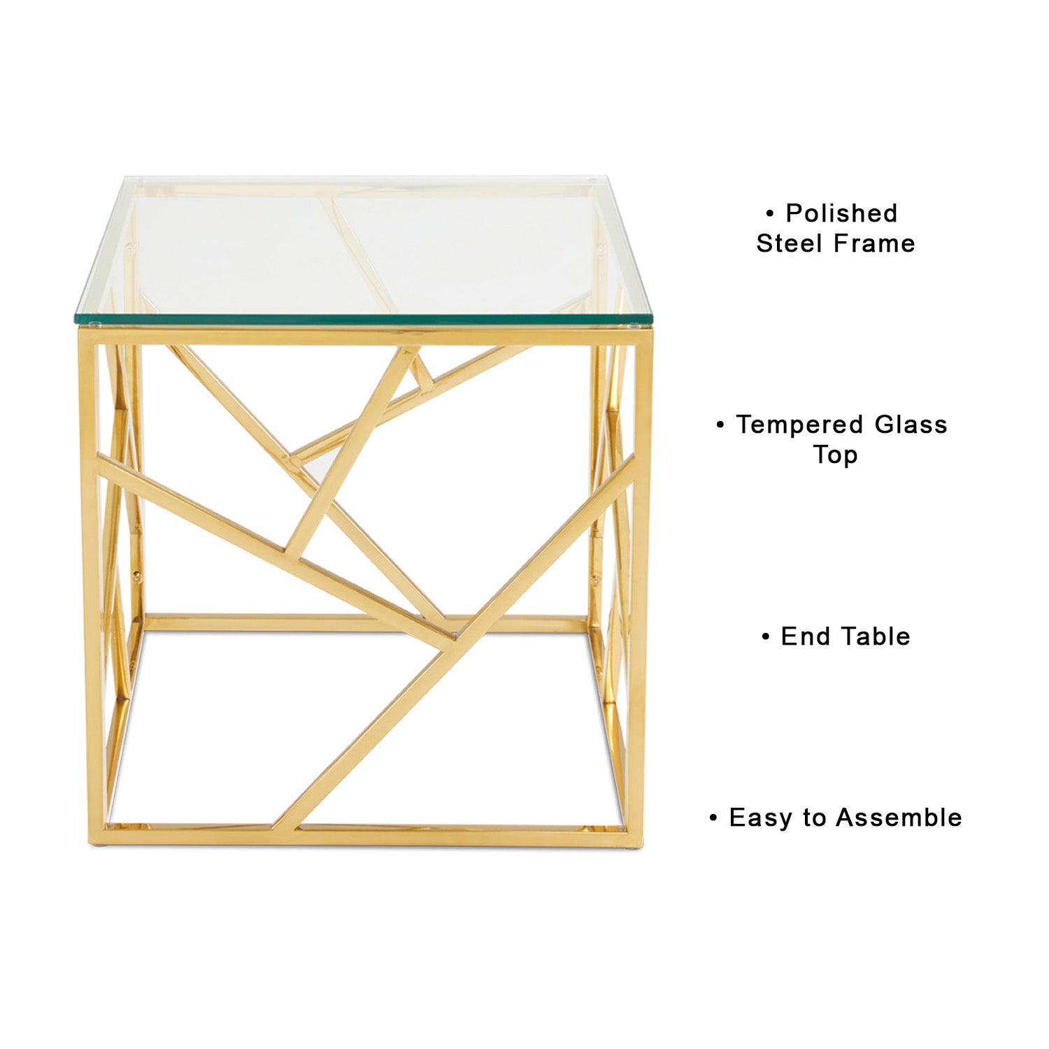 Carole End Table Gold