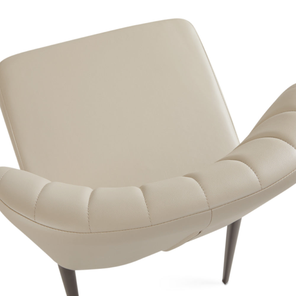 Shell Dining Chair Taupe Leatherette