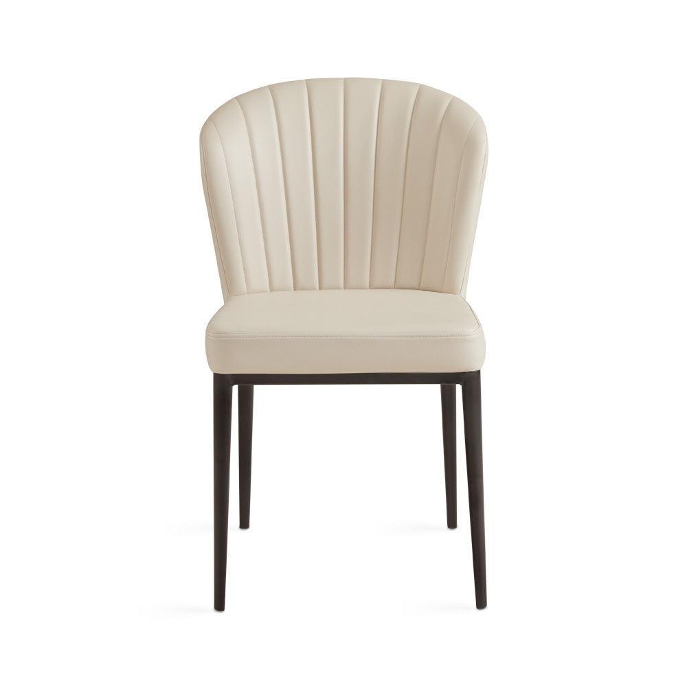 Shell Dining Chair Taupe Leatherette