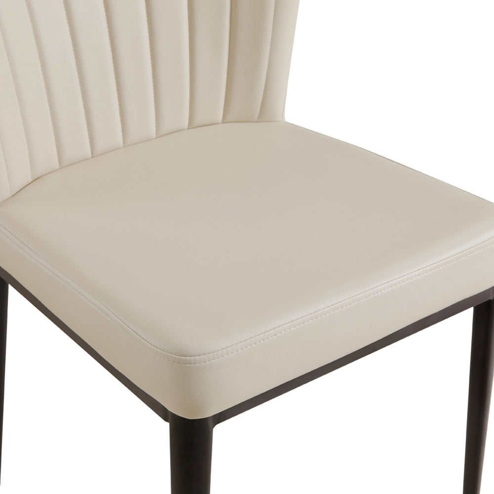 Shell Dining Chair Taupe Leatherette