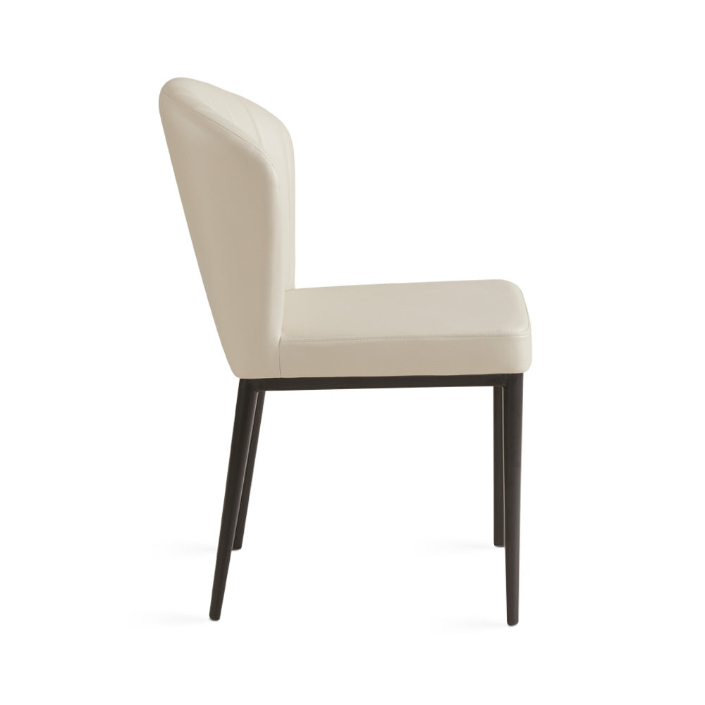 Shell Dining Chair Taupe Leatherette