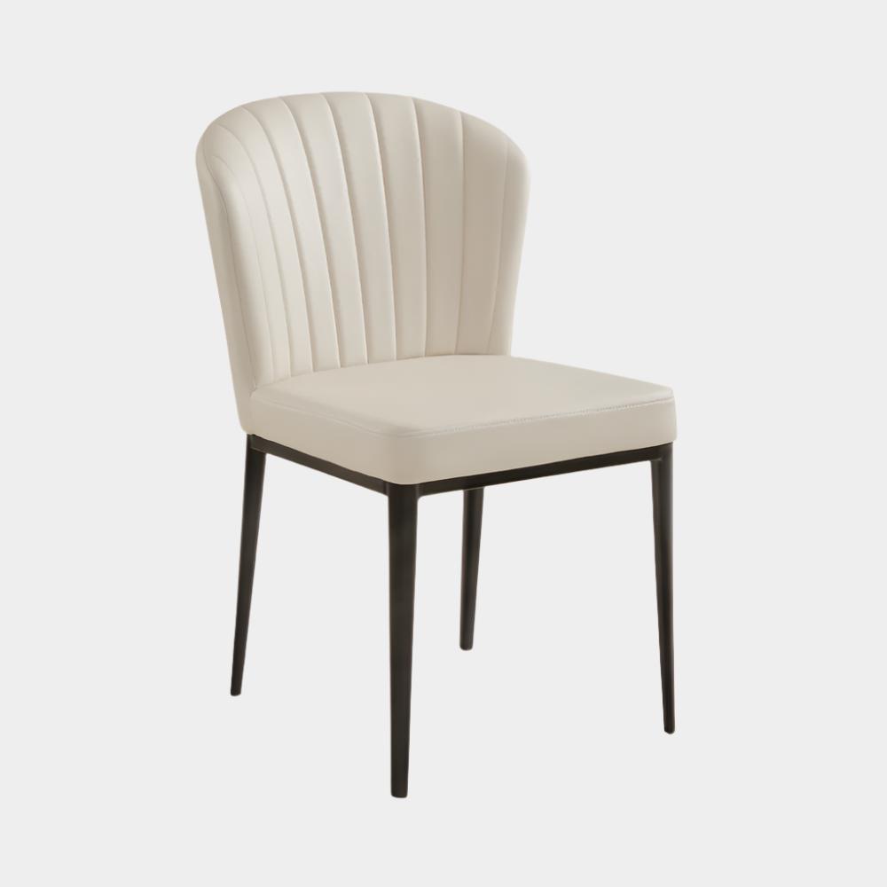 Shell Dining Chair Taupe Leatherette