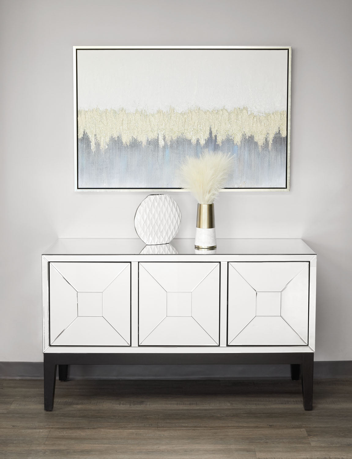 Wall Art: White, Grey and Gold