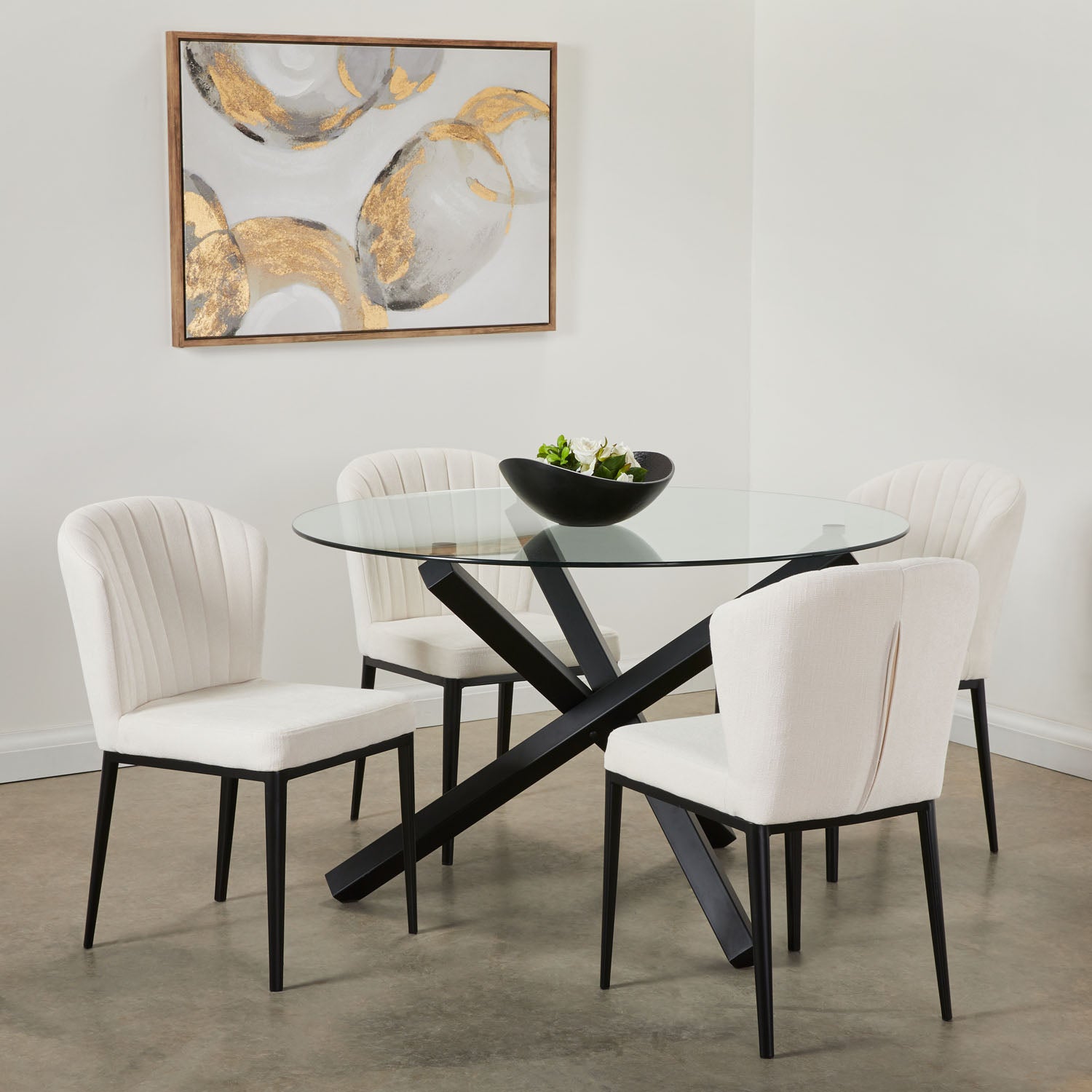 Shell Dining Chair Ivory Linen