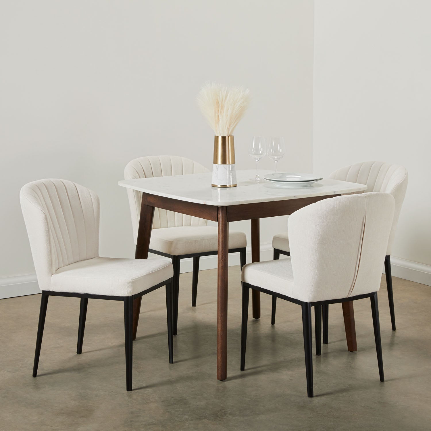 Shell Dining Chair Ivory Linen