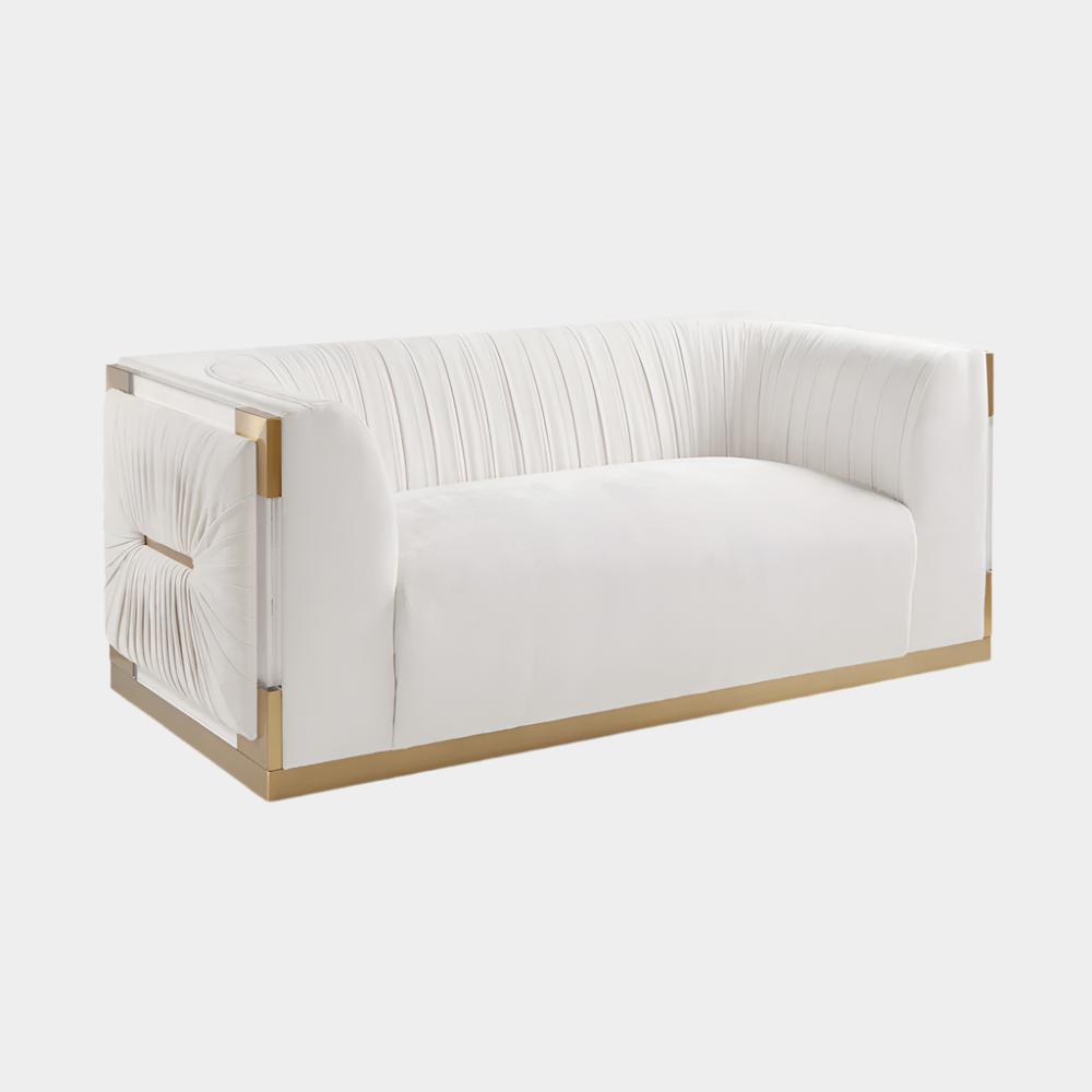 Paloma Gold Loveseat Contessa Vanilla