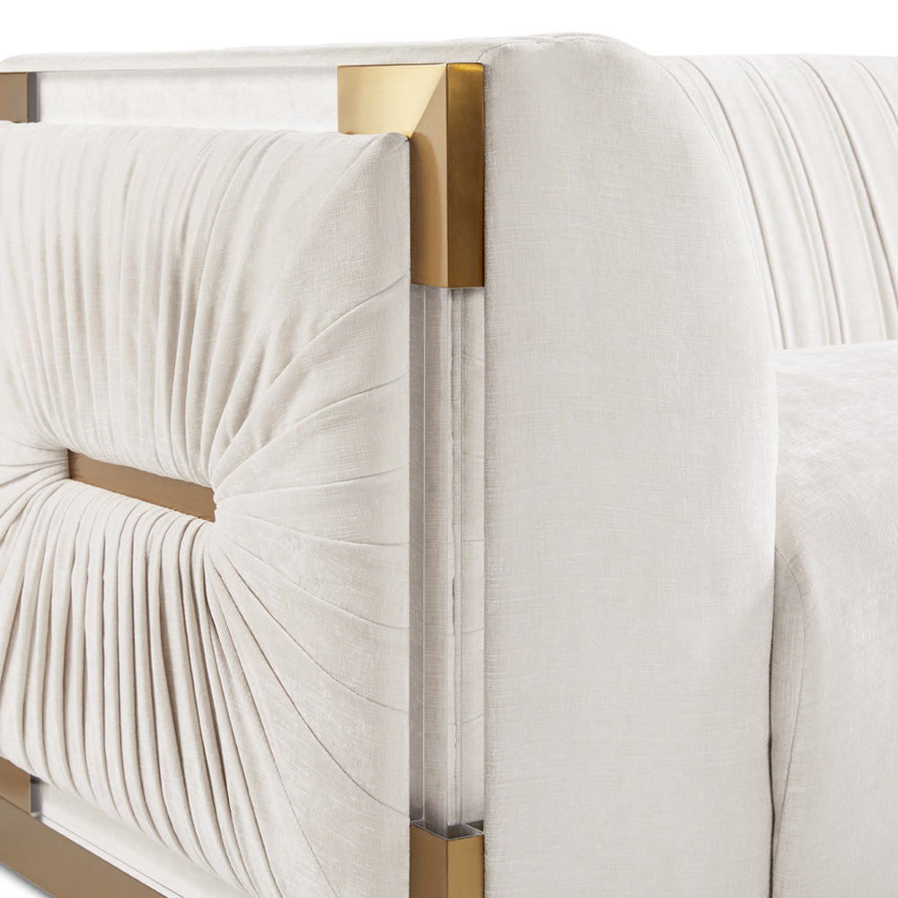 Paloma Gold Loveseat: Contessa Vanilla