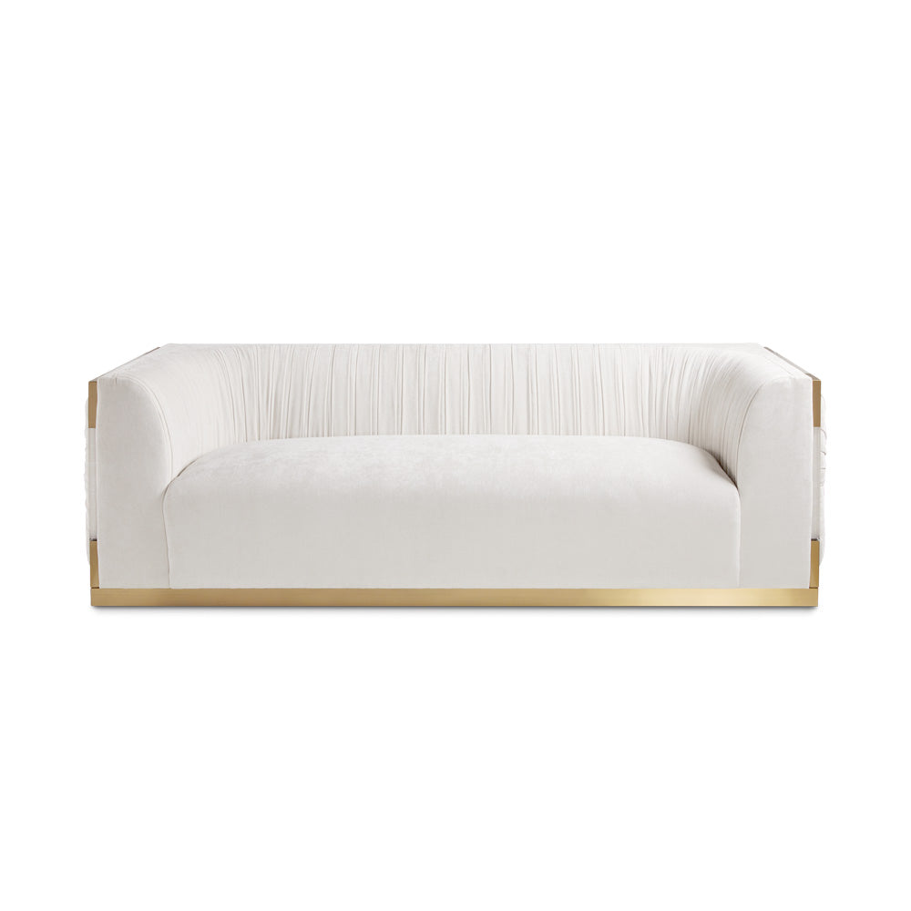 Paloma Gold Loveseat: Contessa Vanilla