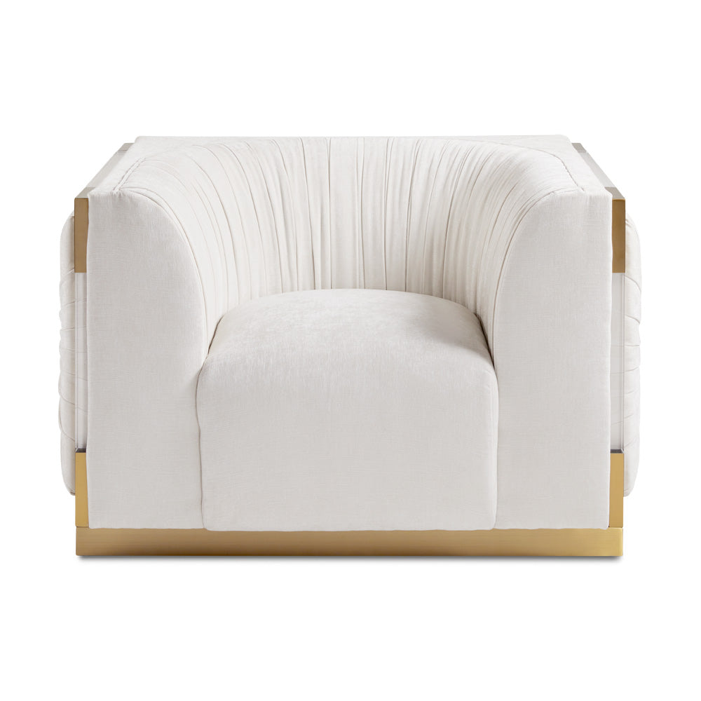 Paloma Gold Accent Chair: Contessa Vanilla