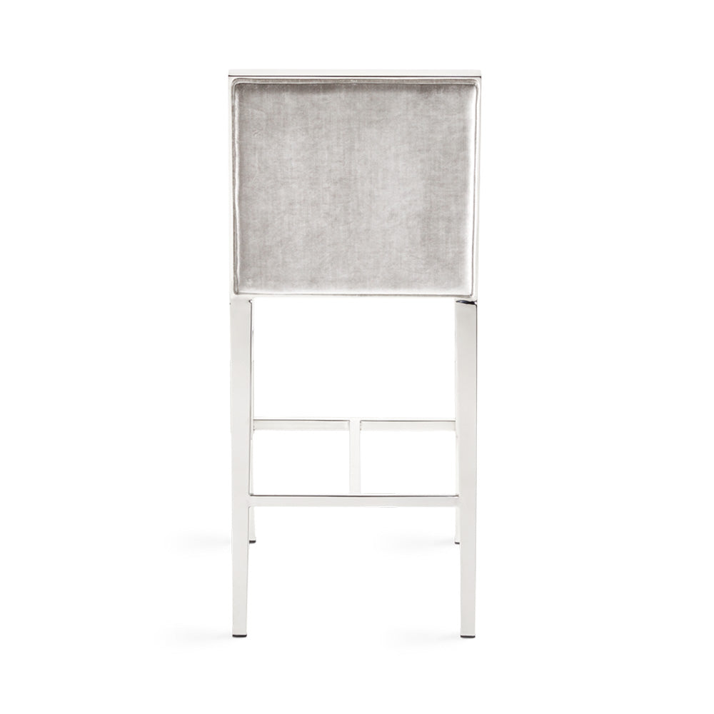 Emario Counter Chair: Grey Velvet