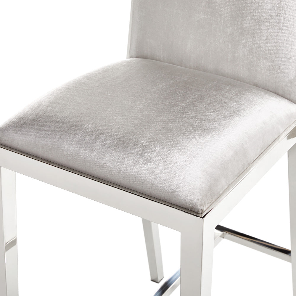 Emario Counter Chair: Grey Velvet