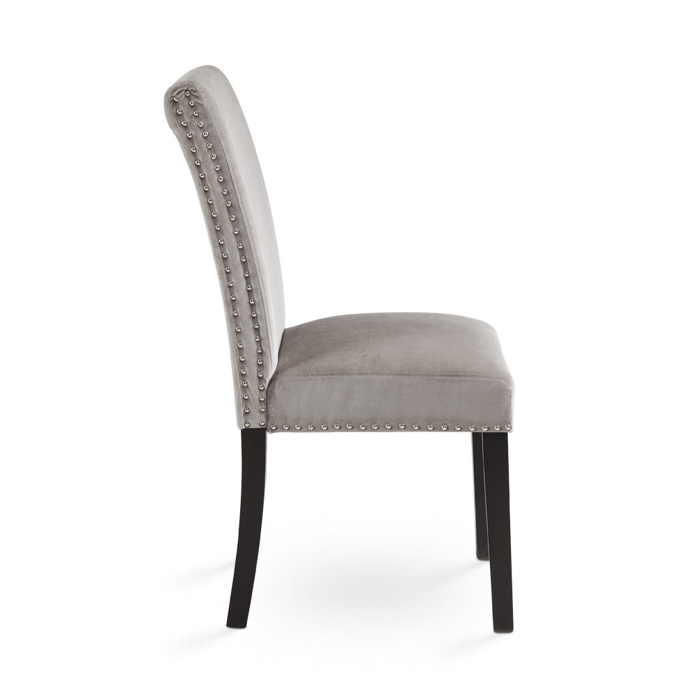 Scarpa Dining Chair Grey Velvet