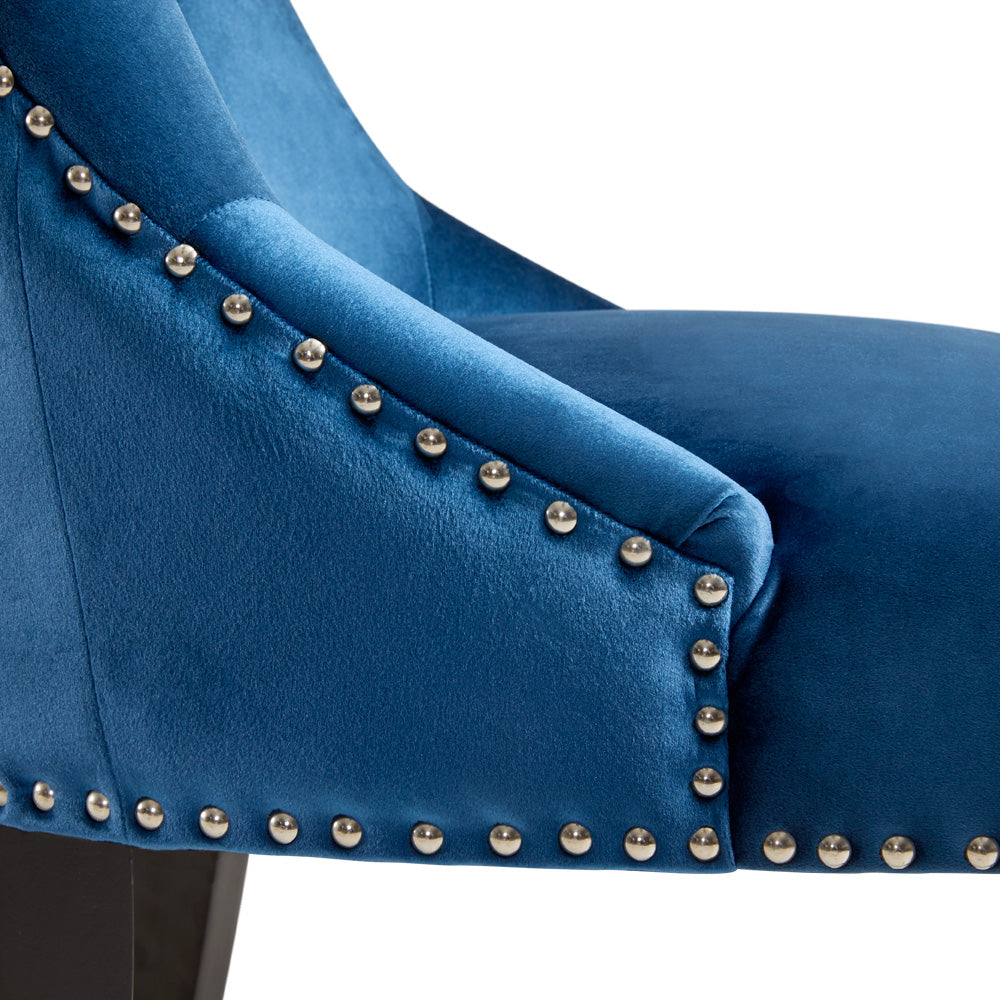 Rimzy Dining Chair Blue Velvet