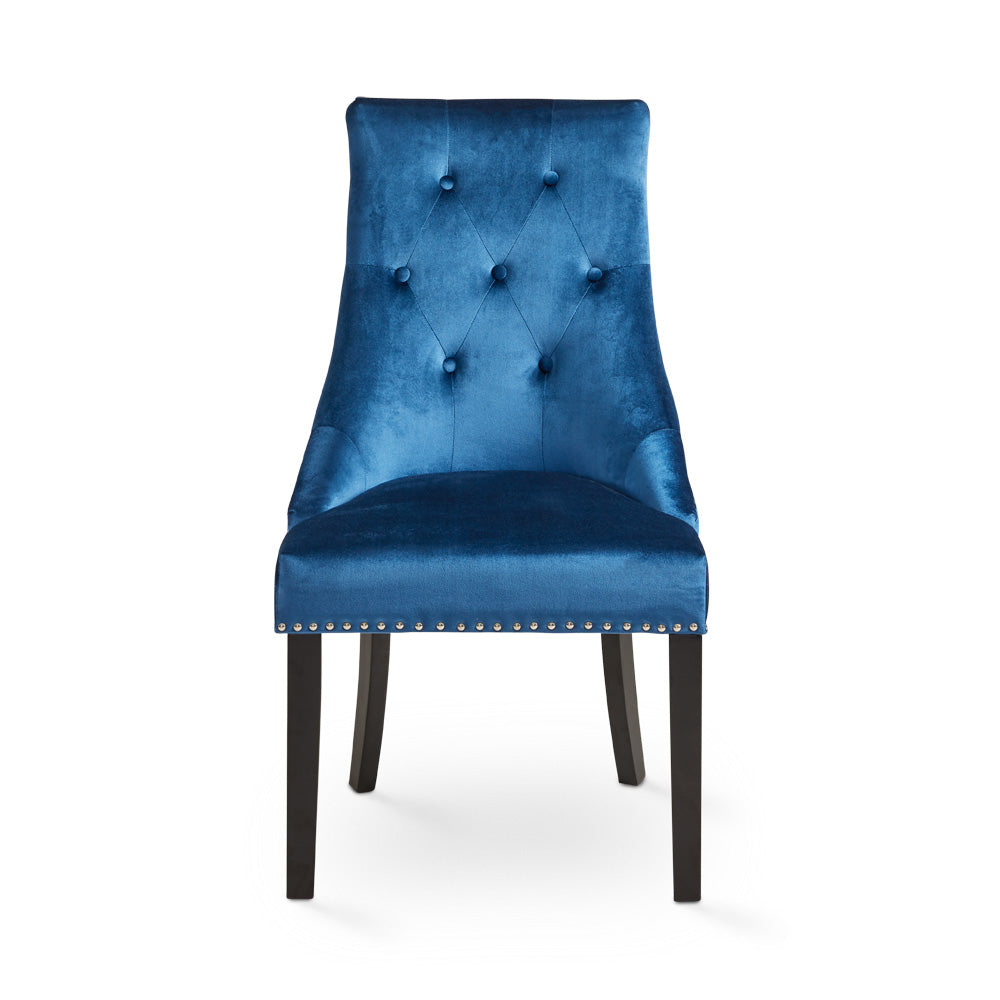 Rimzy Dining Chair Blue Velvet