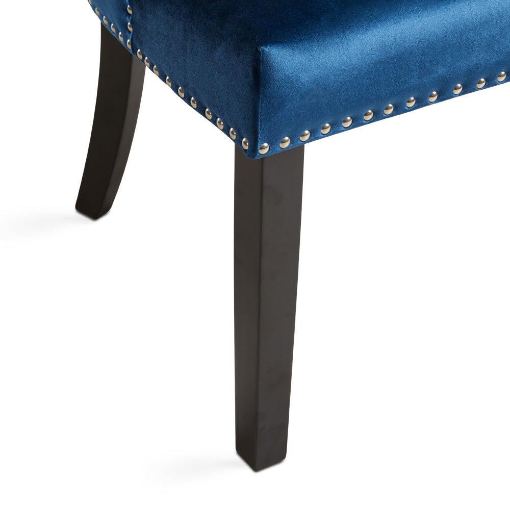 Rimzy Dining Chair Blue Velvet