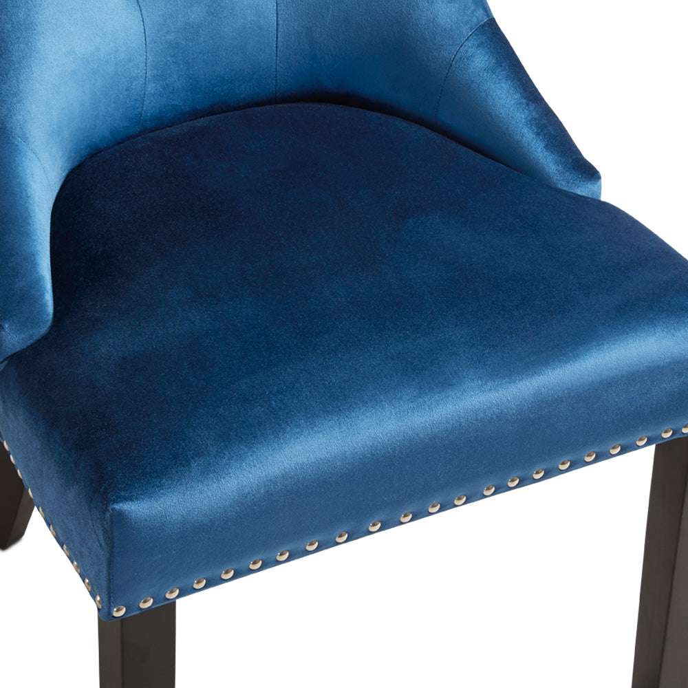 Rimzy Dining Chair Blue Velvet