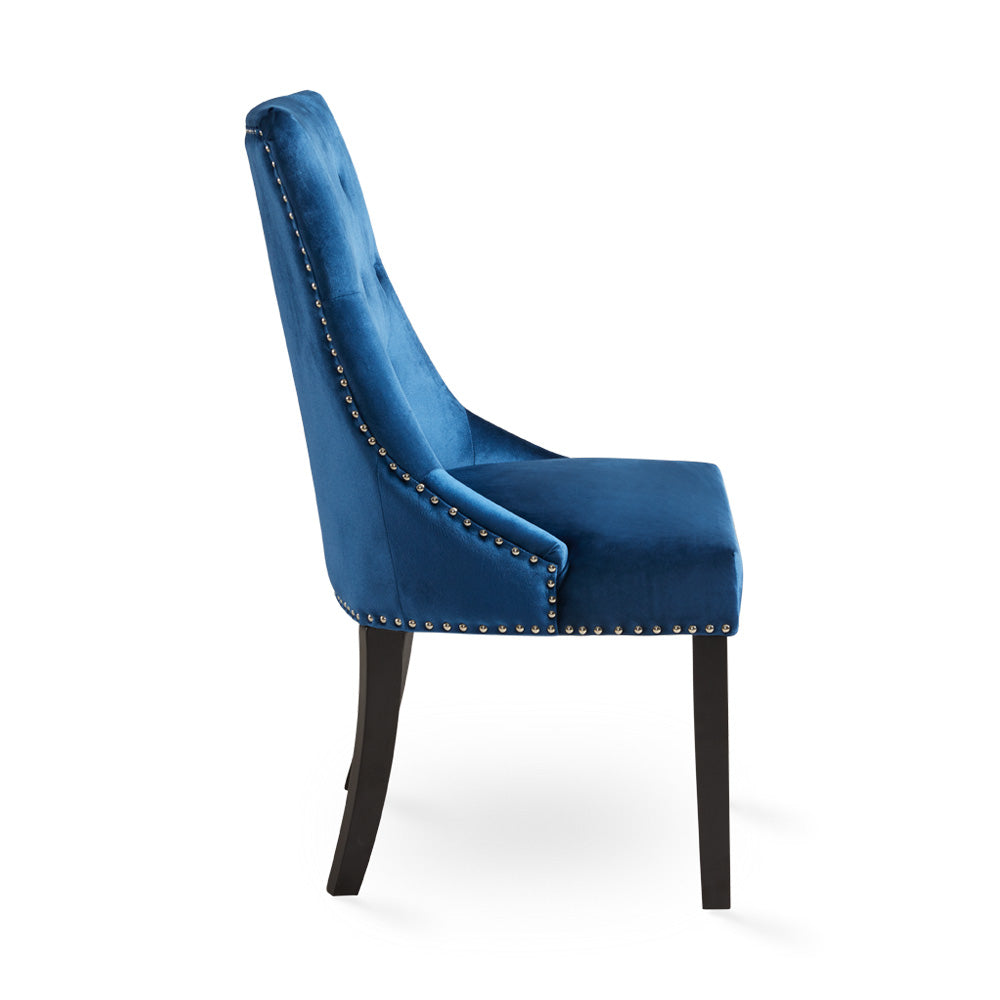 Rimzy Dining Chair Blue Velvet