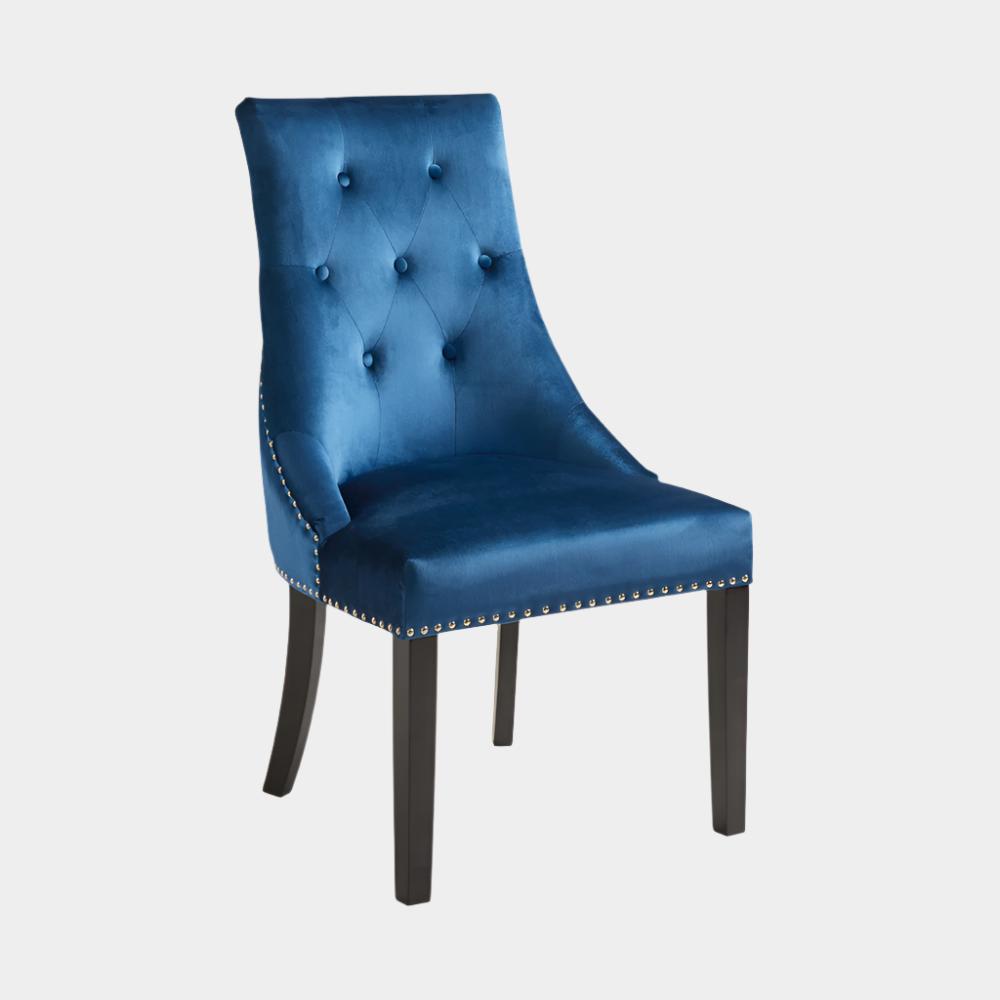 Rimzy Dining Chair Blue Velvet