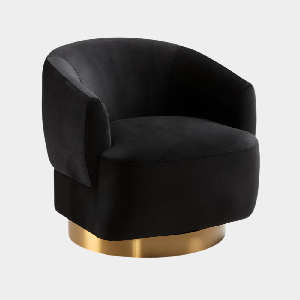 Liam Accent Chair - Black Velvet