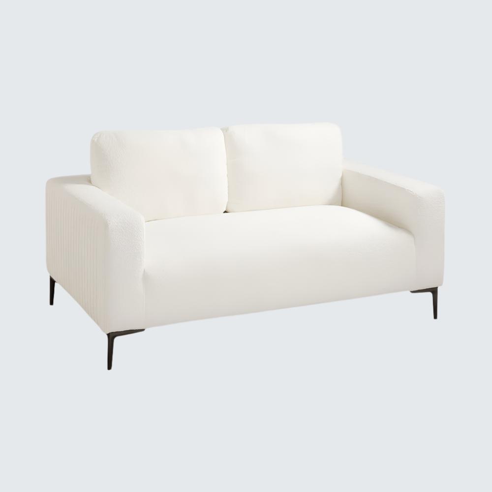 Franco Loveseat White Boucle