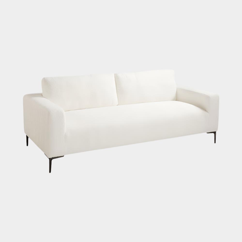 Franco Sofa: White Boucle