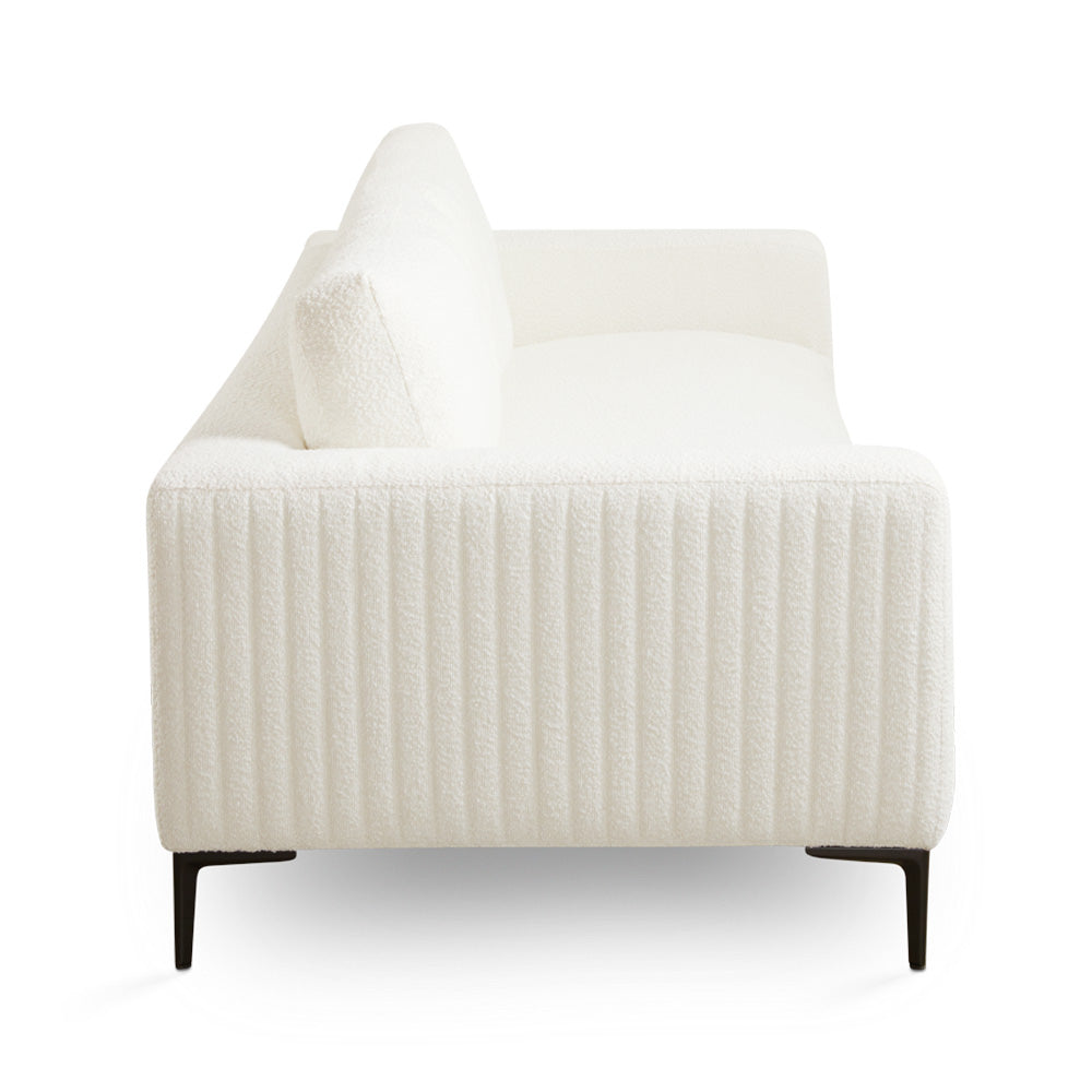 Franco Sofa: White Boucle