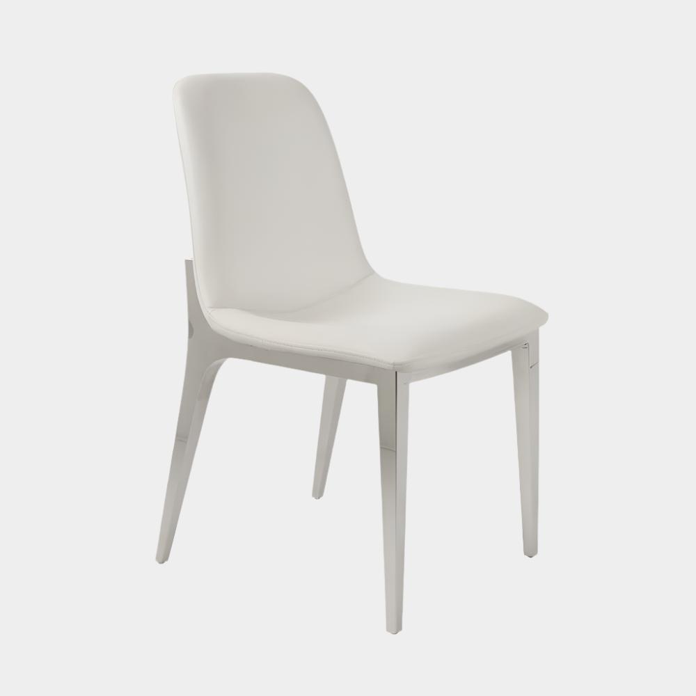 Minos Dining Chair White Leatherette