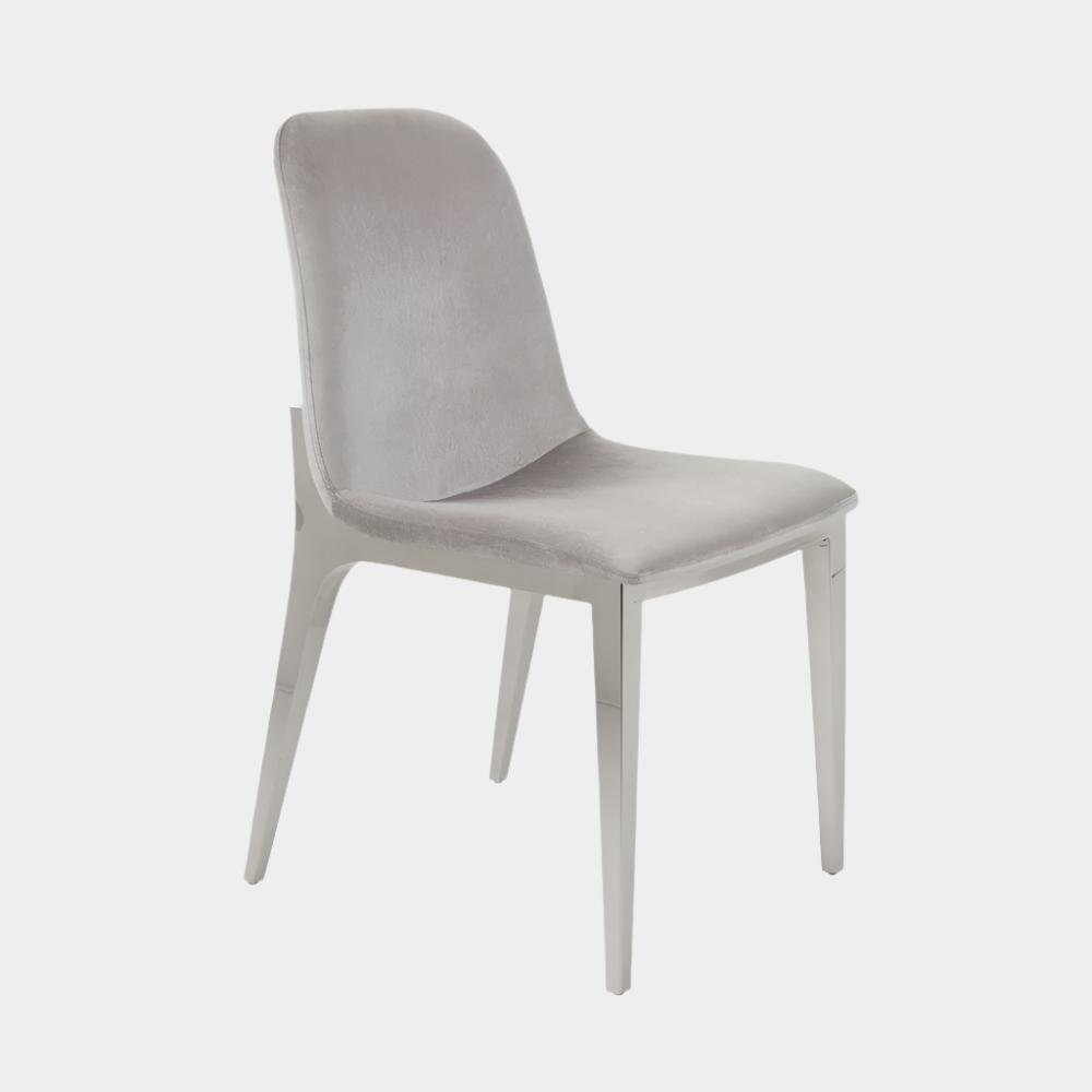 Minos Dining Chair Grey Velvet